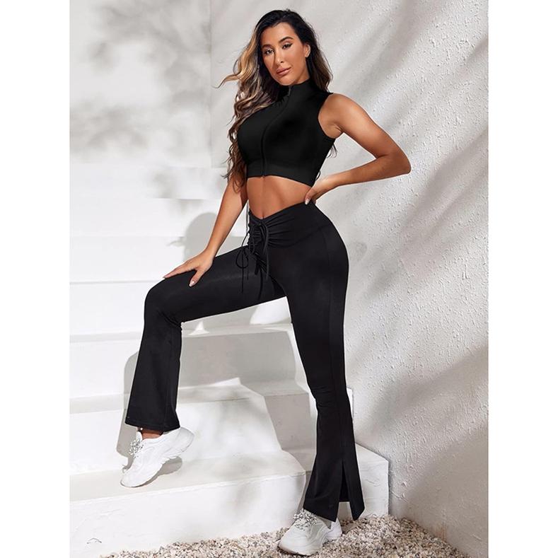 Женский спортивный бесшовный облегающий топ без рукавов с застежкой-молнией спереди, летний дышащий спортивный жилет для йоги