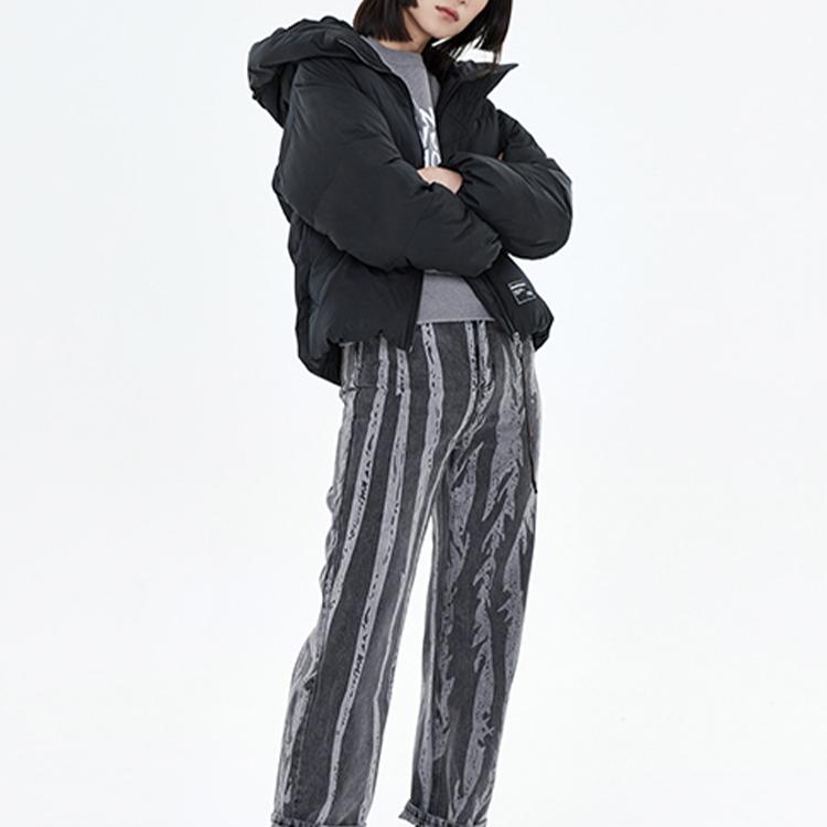 Li Ning Sports Теплая куртка с капюшоном Зимняя женская верхняя одежда Стандарт-черный AYMP082-3