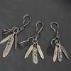 Fashion Trend Old Silver Keychain, Feather Ghost Head Button Turquoise Creative Waist Pendant