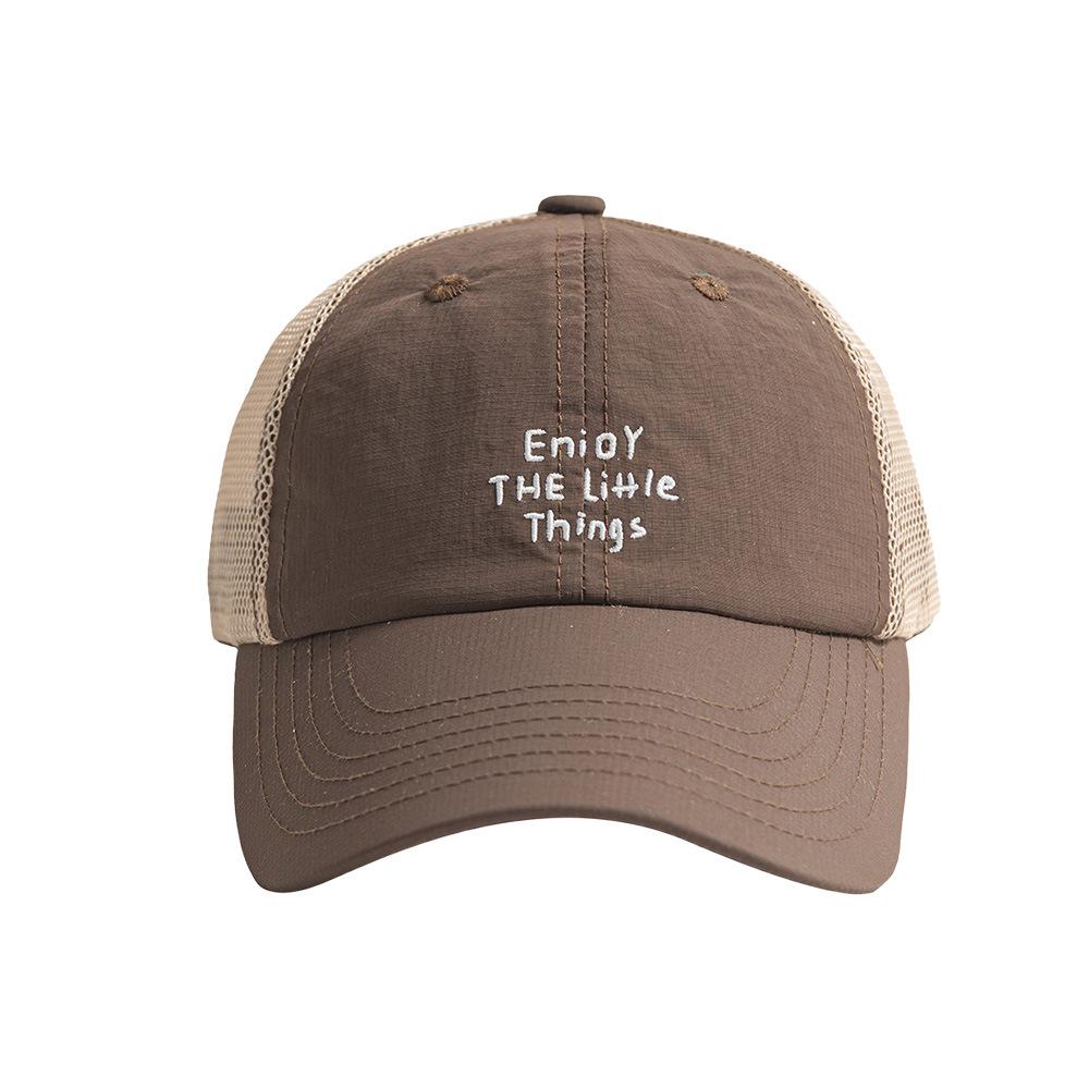 Summer Mesh Breathable Quick-Drying Adjustable Nylon Baseball Cap Letter Embroidery Fashionable Dad Cap