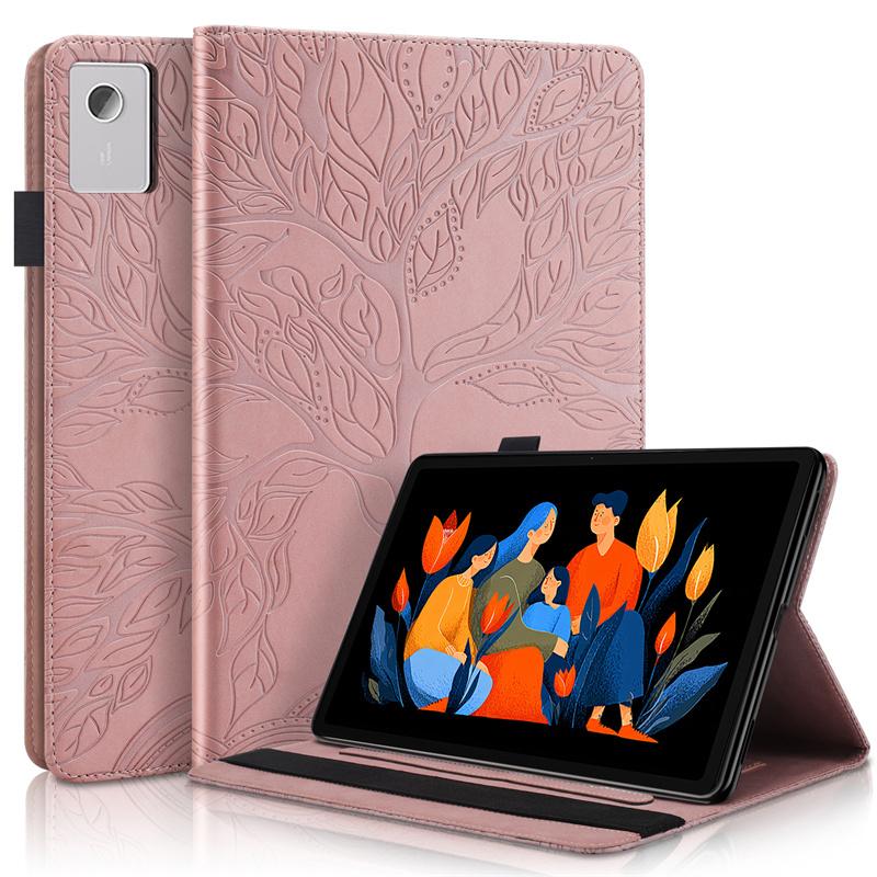 Кошелек-книжка из ПУ-кожи с тисненым узором в виде дерева для Lenovo Idea Tab Plus 12.1 и Xiaoxin Pad 12.1 со функцией подставки и магнитной застежкой
