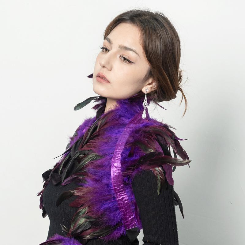 Feather Shawl Vest Fake Collar Adult Halloween Christmas Dance Performance Shoulder Accessories and Ethnic Style Accessories