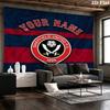 Custom Name Sheffield UnitedPrinted Tapestry – Wall Hanging for Bedrooms, Dorms, and Home Decor