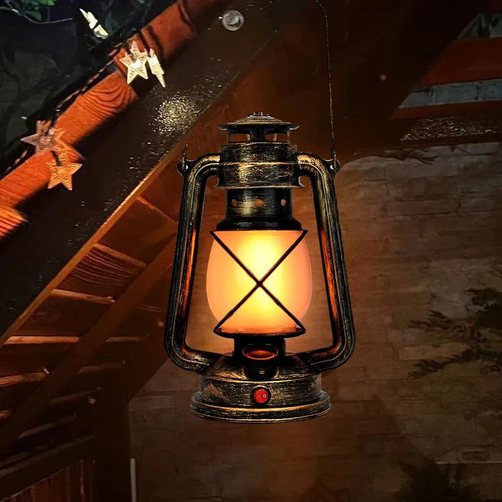 Vintage Style Lightweight Camping Lantern USB Rechargeable Camping Lights Hanging Tent Light 3 Lighting Modes LED Horse Lantern For Hiking