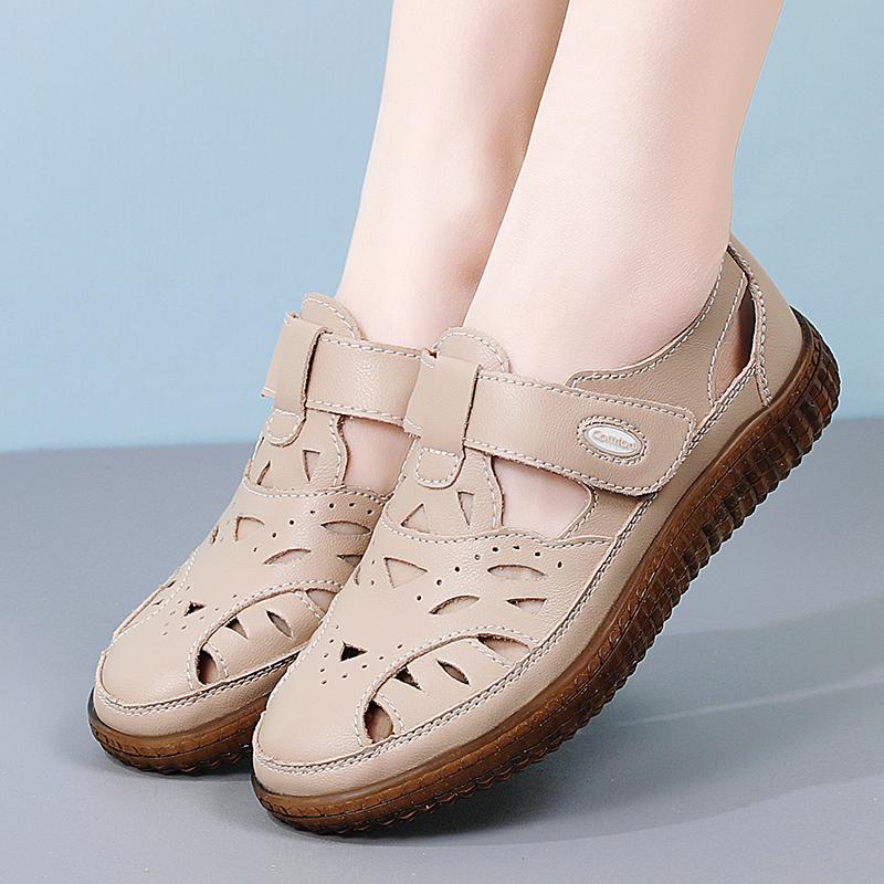 Летние женские римские сандалии Mary Jane Beach Shoes Closed Toe Casual Soft Walking Sandals for Girl Plus Size