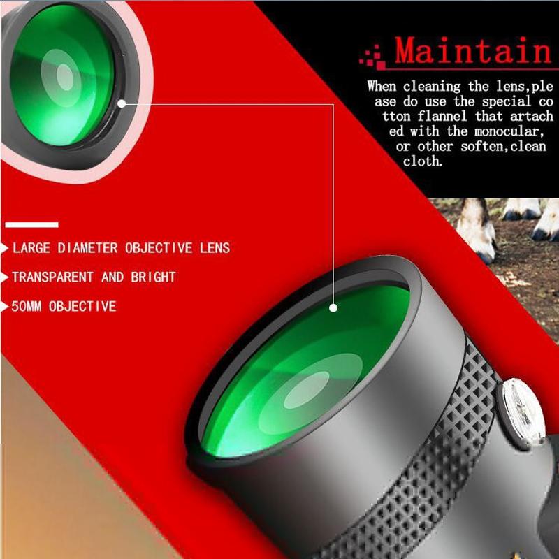 Портативный монокулярный телескоп ночного видения на большие расстояния 1200 м/8000 м для прогулок на открытом воздухе