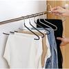 CLEKOD Non-Slip Trouser Hangers, Set of 8, for Slacks, Single Pants, Denim, and Long Skirts, Non-Marking, Space-Saving, Durable, Black