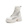 Women Boots Elastic Platform Boots Breathable Summer Heels Botas  Slip on Ankle Boots Elegant Woman Heeled Shoes
