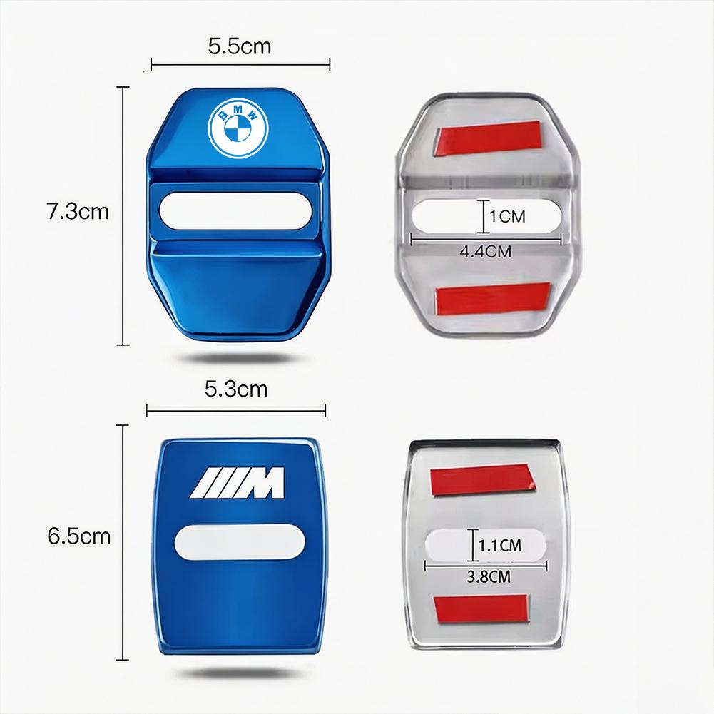 FA54Pcs Zinc Alloy Car Door Lock Buckle Protection Cover Anti-Collision Shock Absorbing Cushion Stickers For BMW G80 G06 G07 G42 G