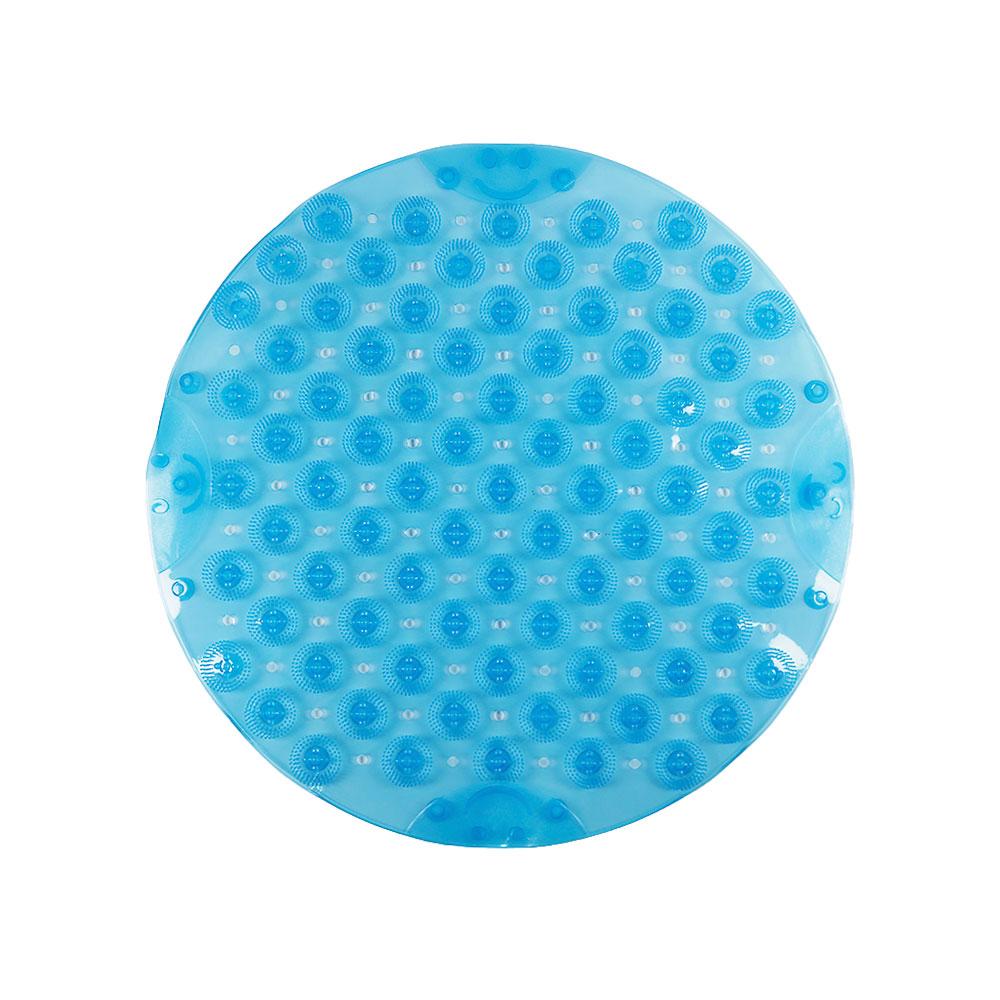 Silicone world PVC Round Anti-skid Bathroom Mats Shower Bathroom Massage Foot Mat Suction Cup With Drain Hole Carpet Floor Mat