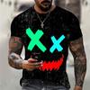 Hot 2024 3d Digital Multi-Expression Printed Men's Short-Sleeved Sports Summer T-Shirt Plus Size S-6XL