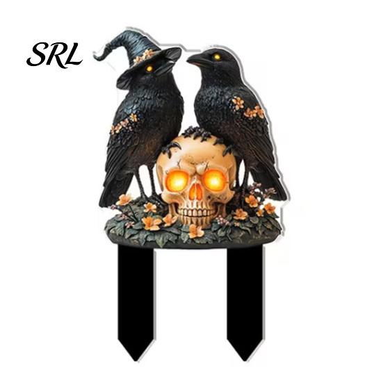 Charming Lawn Stakes Halloween Ground Stake Garden Art, Decorative Acrylic Yard Sculpture, Waterproof Courtyard Signs Sign, Weather Resistant Ornament