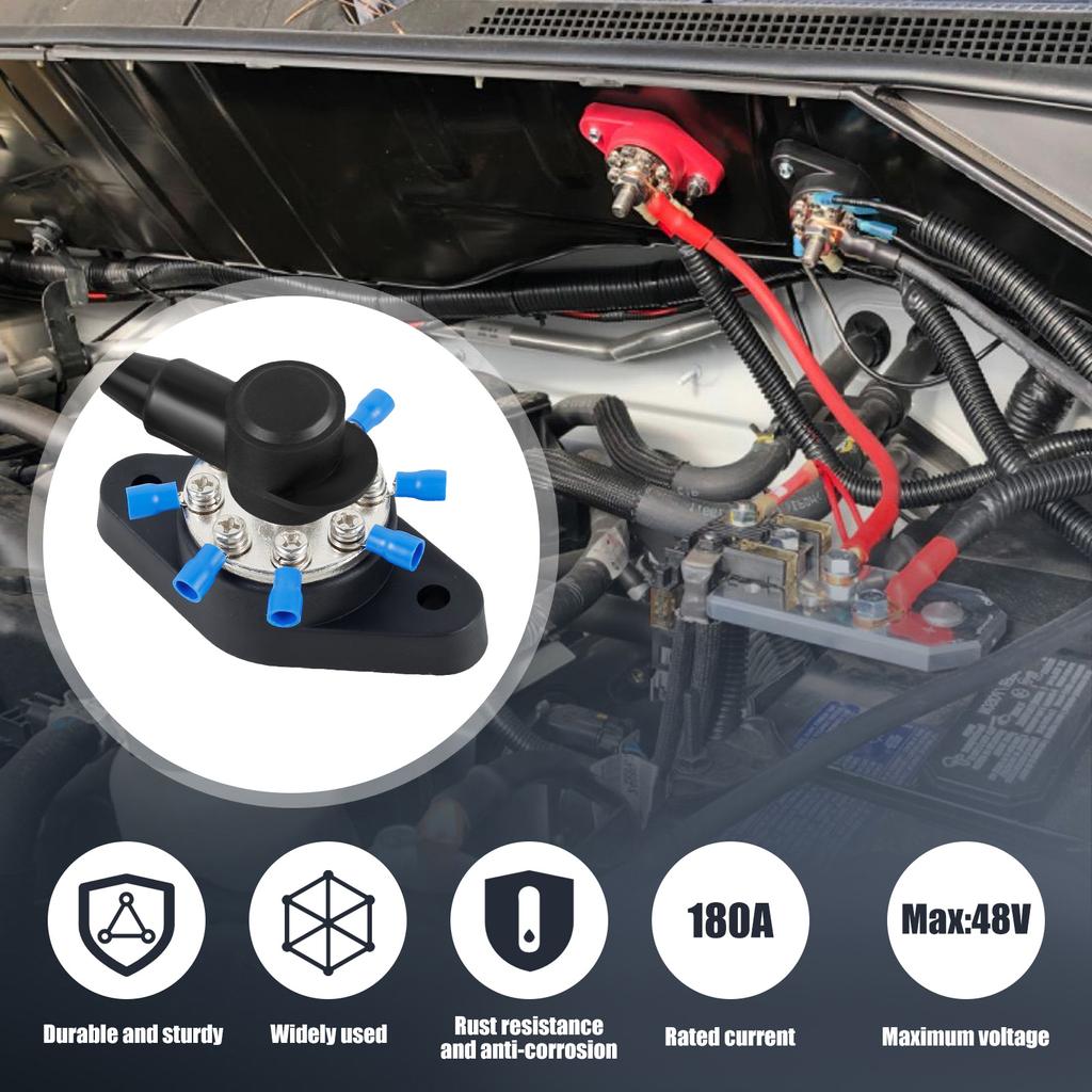 2 шт. клеммная колодка шины 180A 48V клеммная распределительная колодка никелированная медная шина распределительные блоки питания для автомобиля