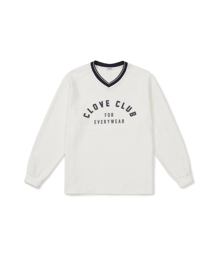CLOVE [25Fw Clove] Cotton Mesh Rugby Shirt (White)
