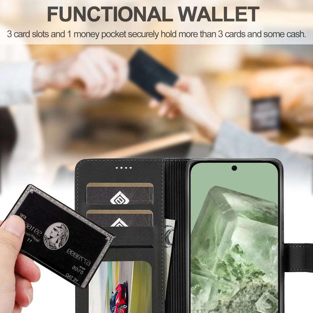 Business Leather Case for Google Pixel 9 Pro 8A 8 7 6 Pro 7A Pixel 8Pro 7Pro 6Pro Flip Wallet Card Holder Phone Cover