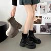 Women's Thick-Soled Short Chelsea Boots for Spring & Autumn 2024 - Height-Enhancing Slim Martin Boots with Thick Heels