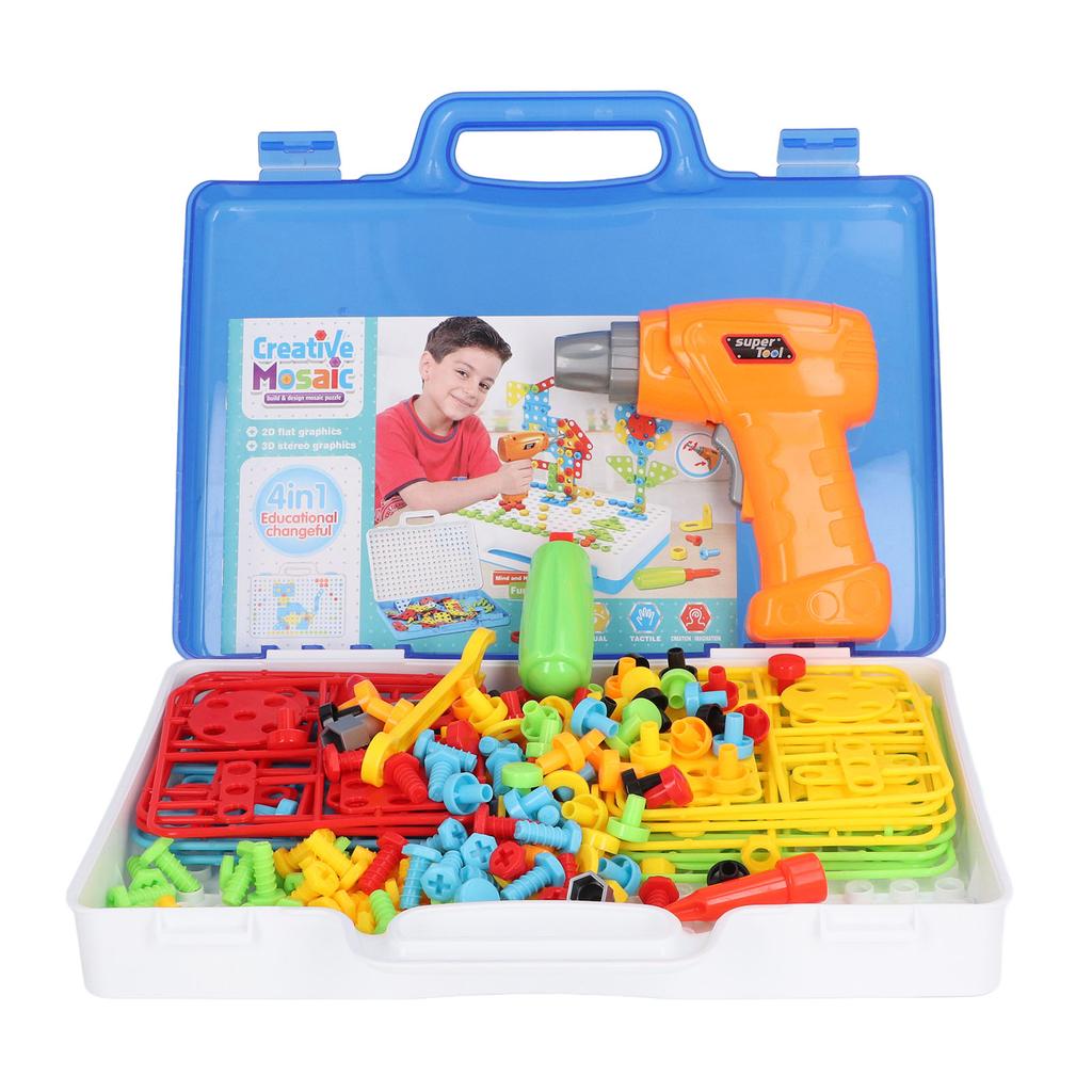 239 предметов, набор игрушек-конструкторов с дрелью и отверткой, обучающий набор-головоломка с дрелью и отверткой