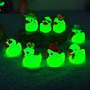 8Pcs Luminous Resin Mini Yellow Duckling Miniatures Doll House Glow-In-The-Dark Ducks Figurines For Diy Aquarium Garden Decor