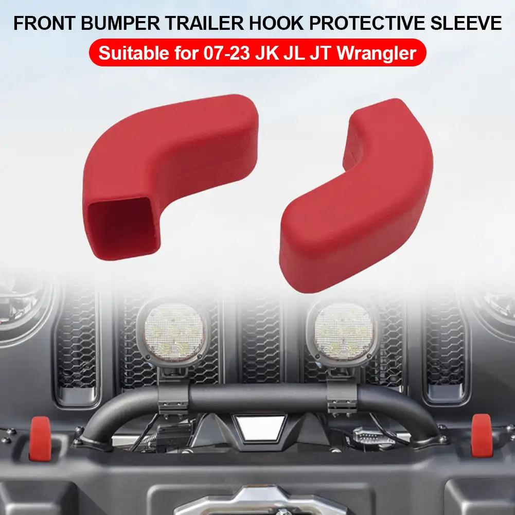 2Pack for Jeep Wrangler JK JL Gladiator JT 2007-2024+ Front Bumper Tow Hook Covers Towball Hook Protector Car Accessories New