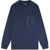 Casual Comfortable Solid Color Long Sleeve T-Shirt Men Tops Deep-Iris-Blue AHSU513-5