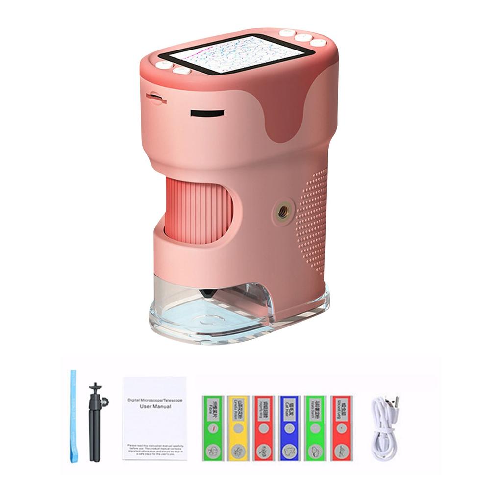 Детский микроскоп, 1000x портативный микроскоп, делает фотографии и видео, может быть использован в качестве подарка на Рождество или день рождения