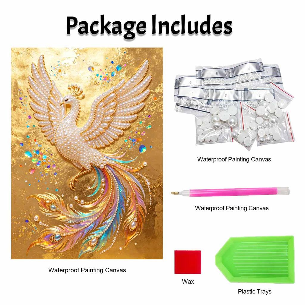 Сделай сам Жемчуг Драгоценный камень Золотая Птица Павлин Сверкающая Бусина Поделка Искусство Домашний Настенный Орнамент Простой Без Рамки Украшение Комнаты Художественное Произведение Современный Элегантный Декор Подарок