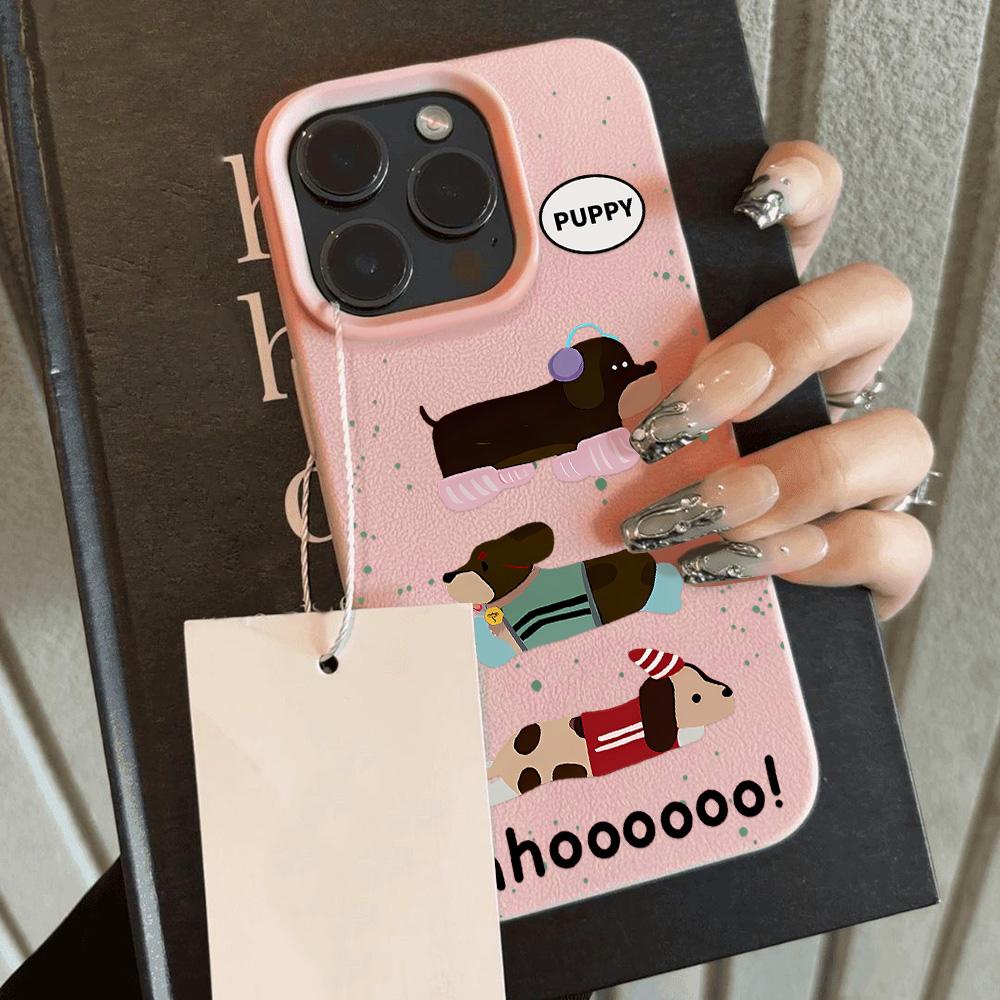 Чехол для телефона iPhone 11 13 XR XS Max, чехол для iPhone 12 14 15 16 Pro Max 12 Pro 15 Plus, кожаный, окрашенный, водонепроницаемый, устойчивый к падениям и износу, мультяшный