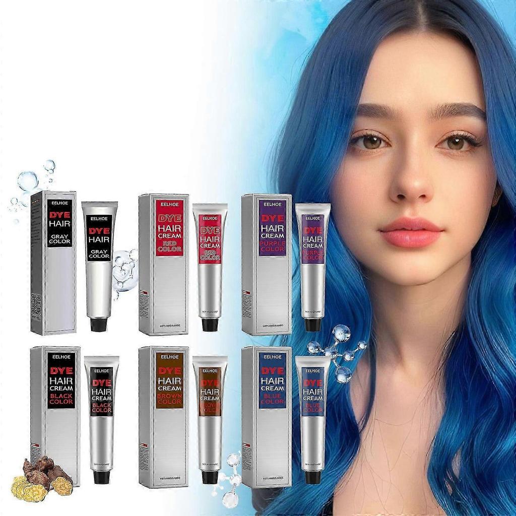 Natural Hair Dye Cream, Fashion Gray Silver Color Super Gray Hair Cream, Silver Gray Hair Dye Cream for All Hair Types