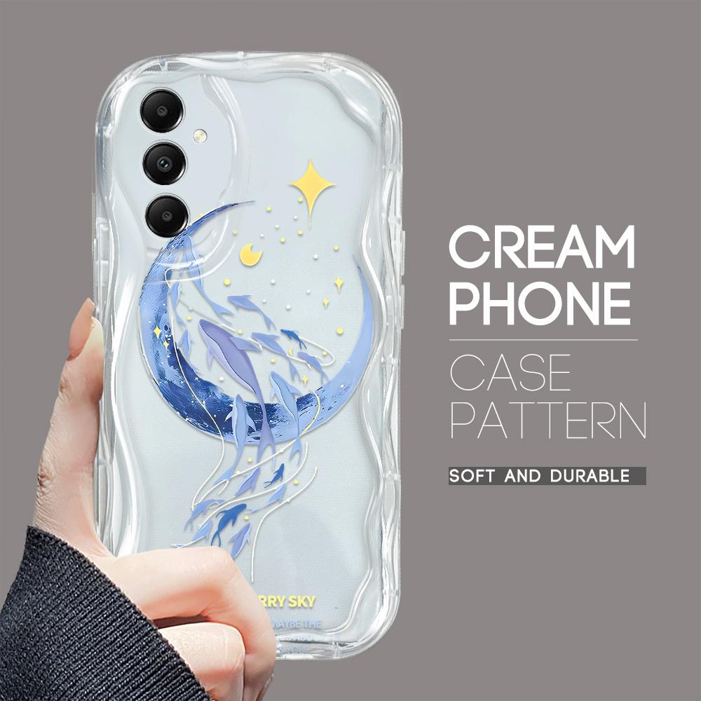 Милый мультяшный узор, кремовая текстура, мягкий силиконовый чехол с волнистыми краями, чехол для телефона Samsung