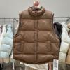 Жилет женский пуховый 2024 зима новый воротник-стойка универсальный свободный жилет однотонный женский жилет