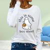 Women Autumn Tops Pumpkin Ghost Print Causal Long Sleeve T-shirt Top Blouse