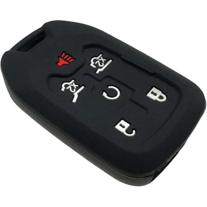 Silicone Rubber Key Fob Cover Compatible with 2014-2021 Chevrolet Suburban Tahoe GMC Yukon Yukon XL HYQ1AA