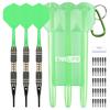 CyeeLife Darts Пластиковые наконечники Профессиональный набор дротиков с мягким наконечником 18 г с кейсом и 30 дополнительными наконечниками для электронной мишени для дартса - (черный) (зеленый)