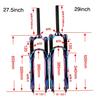 PASAK aluminum Alloy MTB Bicycle Fork Supension Air 26/27.5/29er Inch Mountain Bike 32RL100mm Fork For A Bicycle colour plating