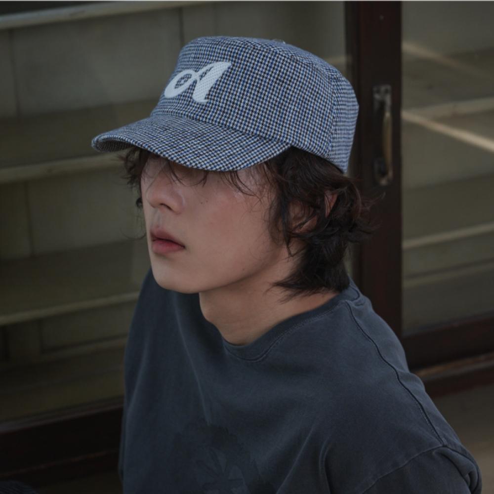 Allincomplete Linen Houndstooth Fillbox Cap