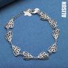 925 Sterling Silver Hollow Heart-shaped Butterfly Chain Pendant Bracelet Fashionable Wedding Jewelry