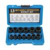 Damaged Stripped Nut and Bolt Remover Kit 3/8" Impact Bolt Nut Screw Remover Tool Set Nut Extractor Socket Socket Wrench 13PCS
