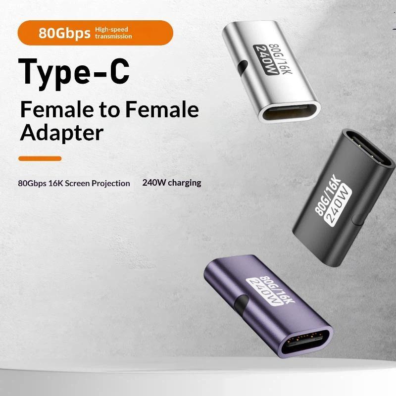 240 Вт Адаптер Type-C Женский-Женский Высокоскоростной PD Быстрая Зарядка USB C Удлинитель Конвертер для Игрового Ноутбука Док-станции