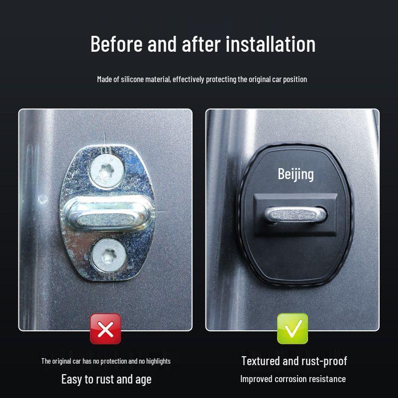 Beijing EU5/7/BJ6/EX3/X7 Car Door Silicone Dustproof Shock Absorber & Rustproof Lock Protector Cover