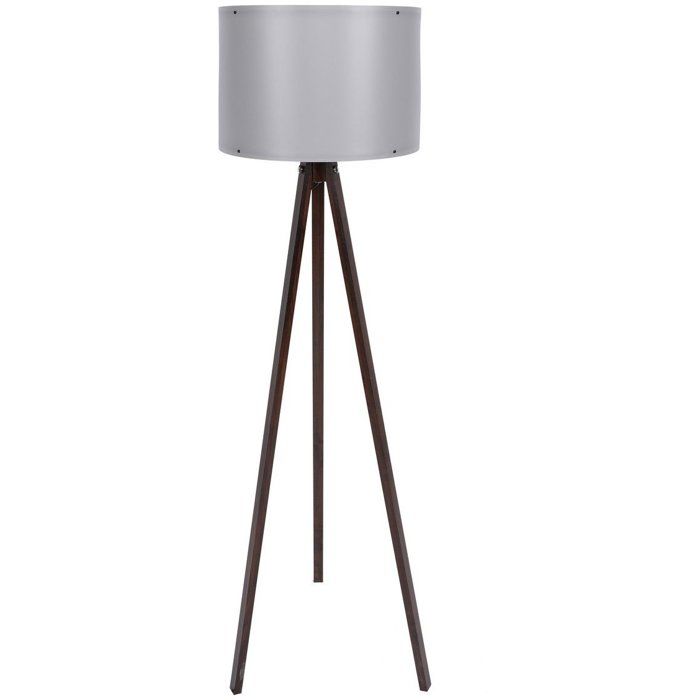 Lampadaire D BY M.RED Grey Walnut - MDF - Abat-jour polypropylène - Style scandinave
