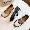 Fashion Retro Flat Small Leather Shoes Women's 2024 New Summer with Shallow Mouth Low Heel Versatile Mary Jane Shoes Zapatos De Mujer
