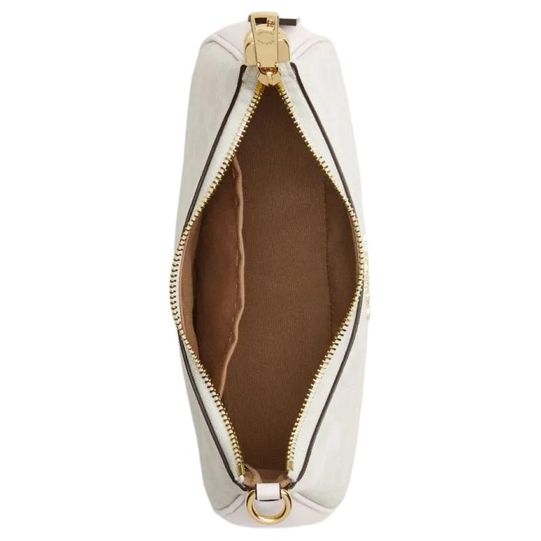 Coach Сумка через плечо Teri 25, средняя, женская, из искусственной кожи, с микрологотипом бренда, съемным плечевым ремнем, цвет Меловой-Белый CV933-IMXU5