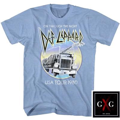 DEF LEPPARD cd обложка ON THROUGH THE NIGHT ТУР 1980 Официальная РУБАШКА L Новая hysteria Унисекс Футболка