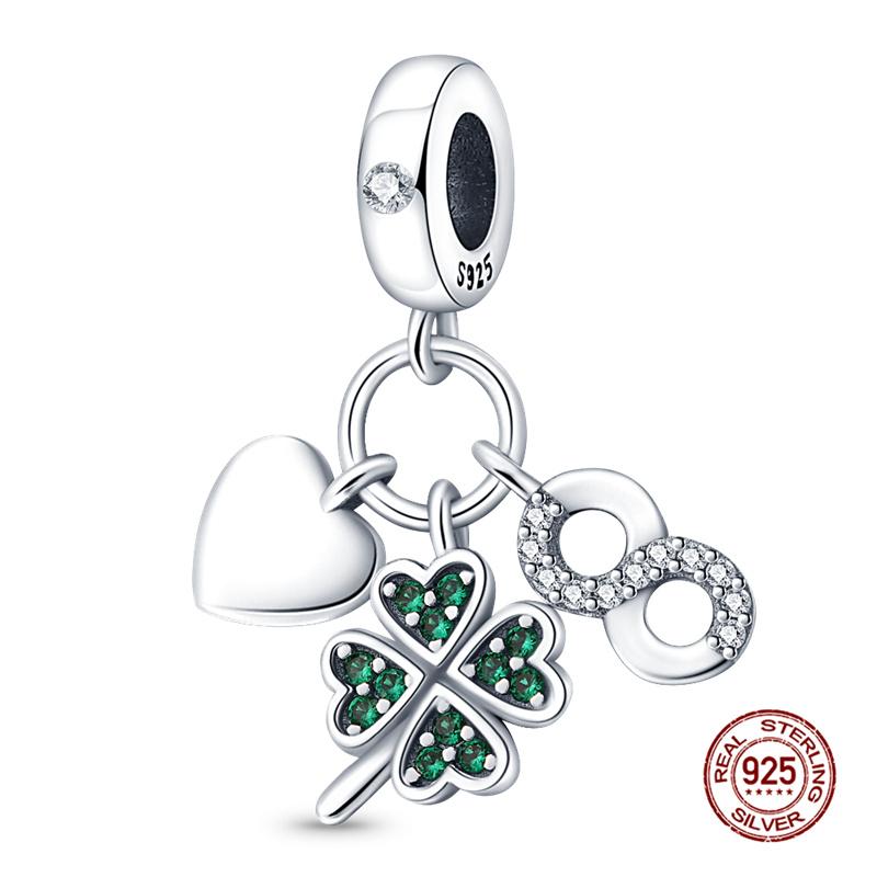 Copper Charms Fits Charm 3Mm Original Bracelet Necklace Womens Lucky Clover Charm Diy Fine Jewelry Gifts