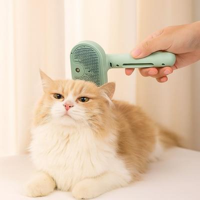 Многофункциональный резервуар для воды Кошка Распыляющая щетка USB-зарядка Увлажняющая Расческа для удаления шерсти животных Щетка для купания питомцев Домашнее использование