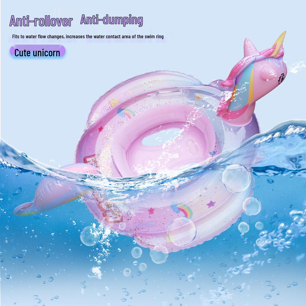 Rainbow Unicorn Inflatable Baby and Toddler Swim Ring