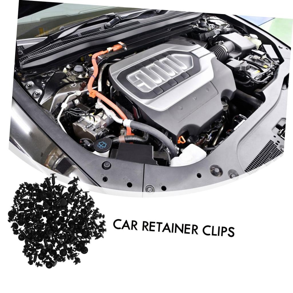 HEALEEP 190pcs Rivet Clips Wood Engine Cover Clips Bumper Buff