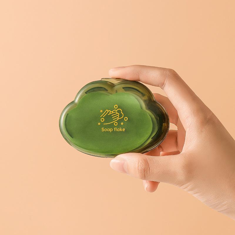 50 шт./кор. одноразовая мыльная бумага для путешествий, портативные мыльные листы, креативная форма облака, ароматное карманное мыло, мини-коробка для мытья рук