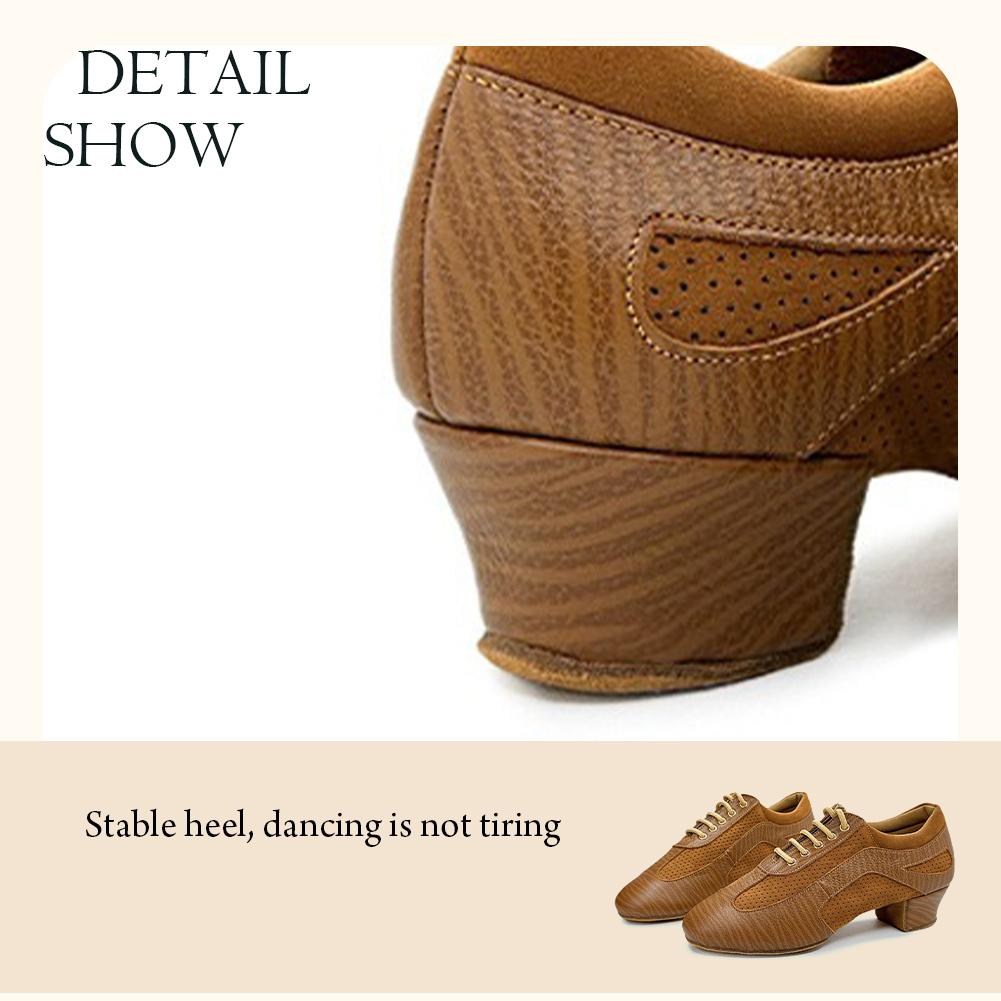 Women's Latin Closed Lacing Salsa Tango Bachata Modern Jazz Ballroom Performance Training Shoes