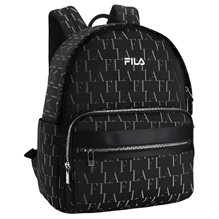 Fila Модный повседневный простой мини-рюкзак с монограммой на молнии из ткани Женский рюкзак Черный F13W519166F-ZA